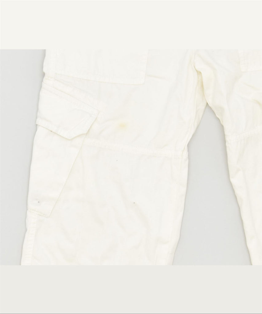 GAS Mens Cargo Capri Trousers W25 L23 White Cotton Classic | Vintage | Thrift | Second-Hand | Used Clothing | Messina Hembry 