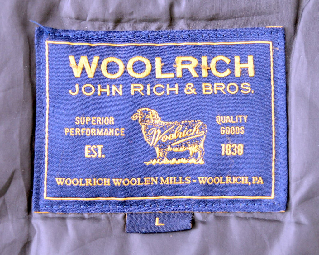 WOOLRICH Womens Windbreaker Coat Size 16 Large Navy Blue Polyester - Second Hand & Vintage Designer Clothing - Messina Hembry