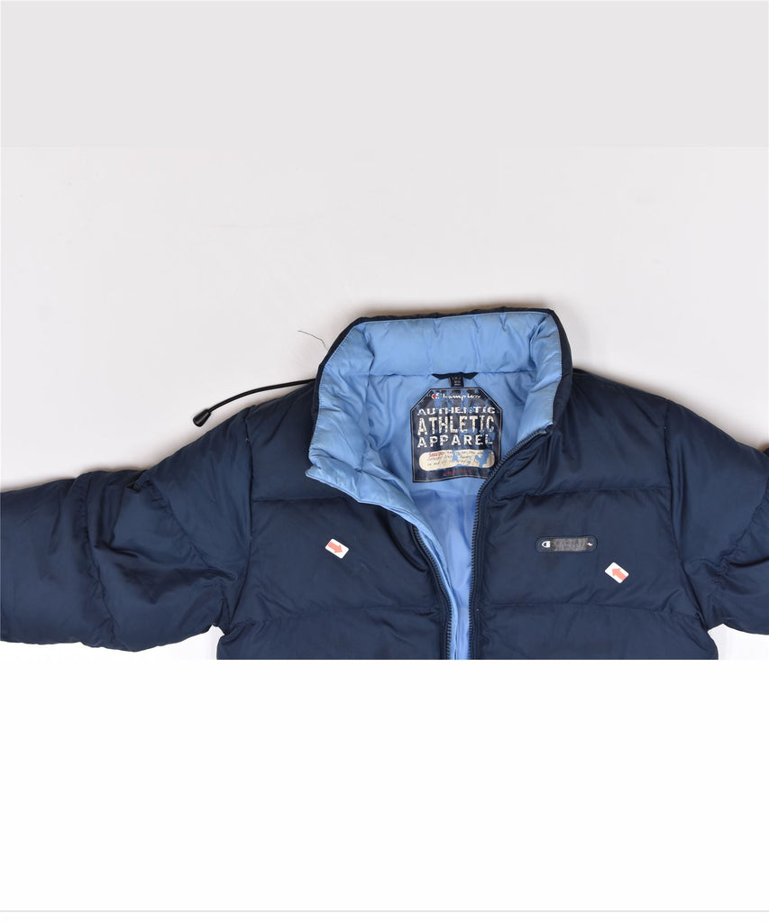 CHAMPION Boys Padded Jacket 9-10 Years Medium Navy Blue Polyester Winter | Vintage | Thrift | Second-Hand | Used Clothing | Messina Hembry 