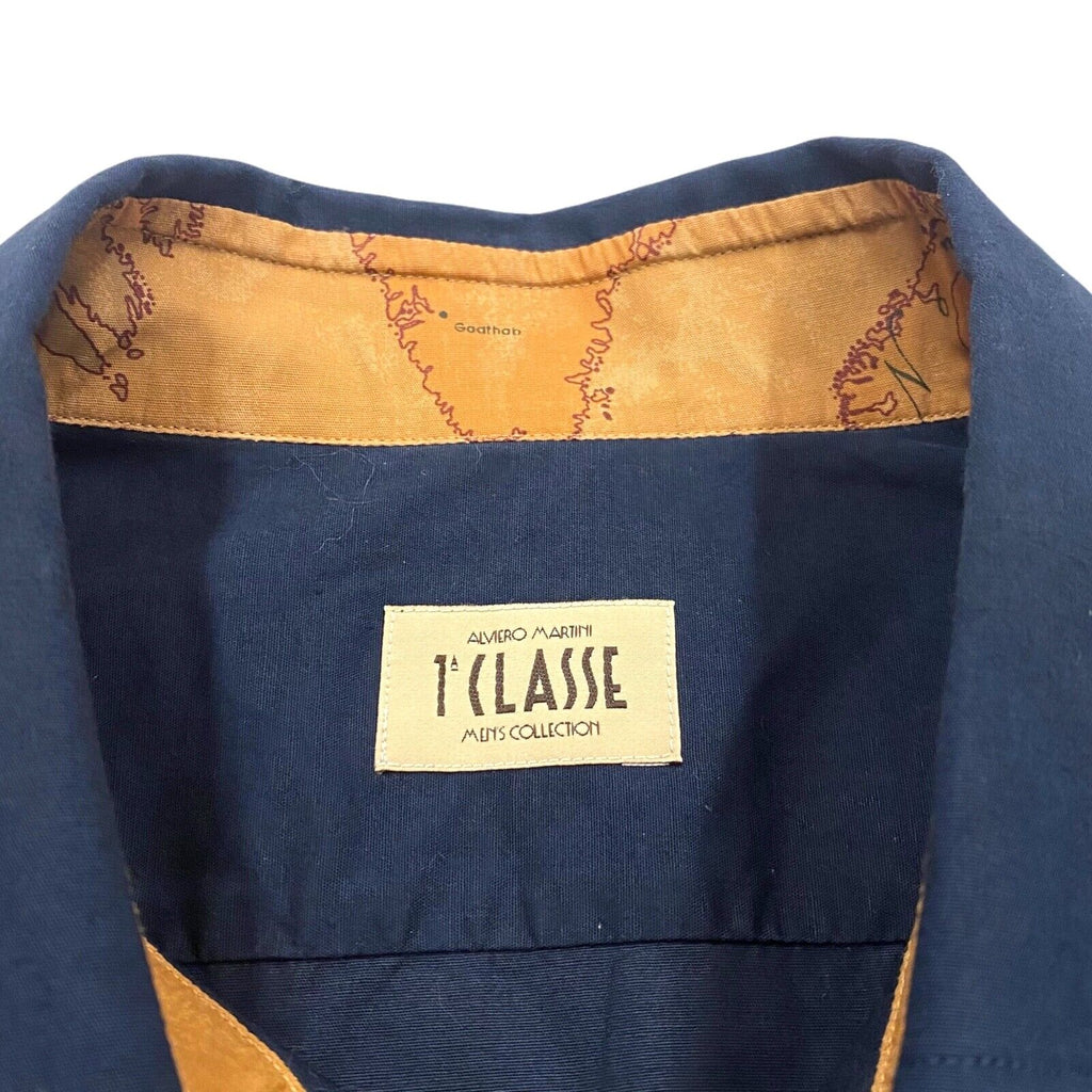 Alviero Martini 1A Classe Shirt | Vintage High End Luxury Designer Navy Blue VTG | Vintage Messina Hembry | Thrift | Second-Hand Messina Hembry | Used Clothing | Messina Hembry 