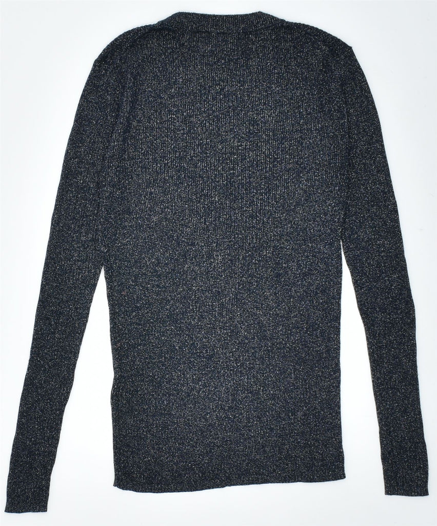 BANANA REPUBLIC Womens Crew Neck Jumper Sweater UK 6 XS Navy Blue Viscose | Vintage | Thrift | Second-Hand | Used Clothing | Messina Hembry 