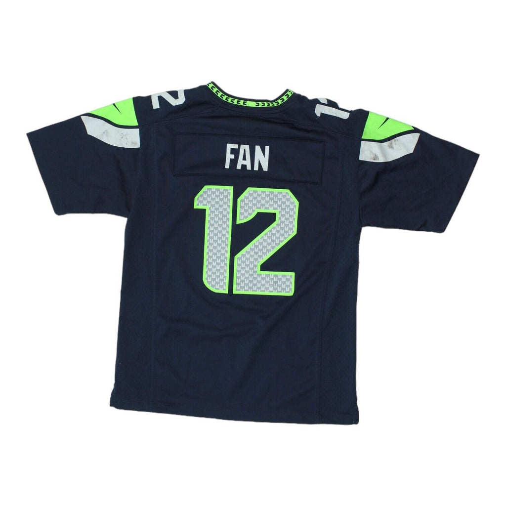 Seattle Seahawks 12th Fan Nike Navy Boys Jersey | Vintage NFL Kids Sportswear | Vintage Messina Hembry | Thrift | Second-Hand Messina Hembry | Used Clothing | Messina Hembry 