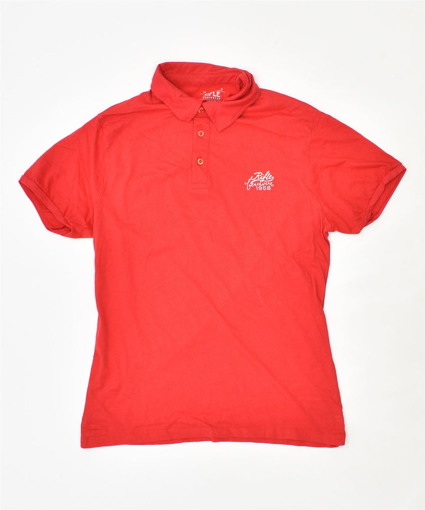 RIFLE Womens Polo Shirt UK 18 XL Red Cotton | Vintage | Thrift | Second-Hand | Used Clothing | Messina Hembry 