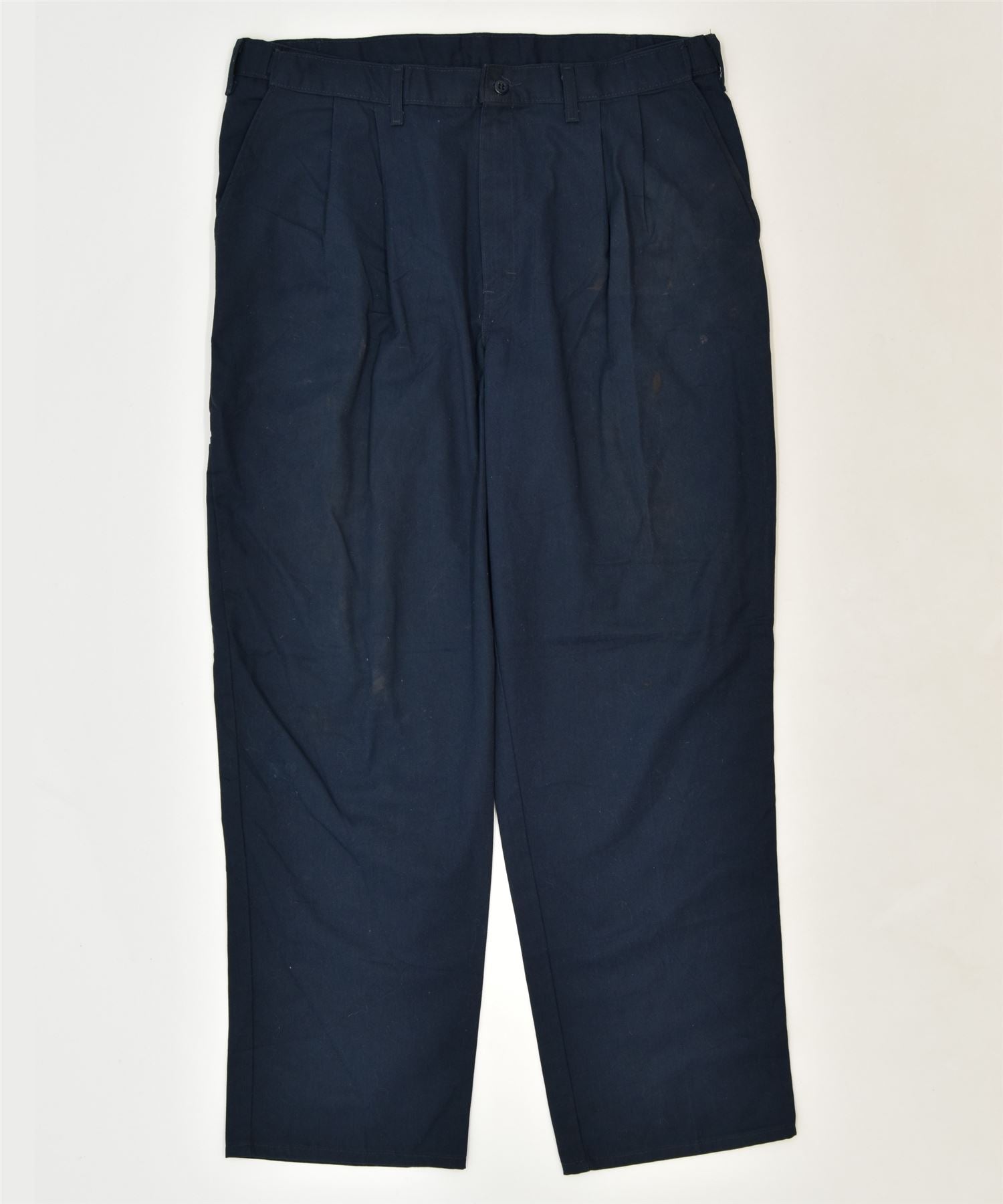 DICKIES Mens Straight Chino Trousers W40 L32 Navy Blue Polyester