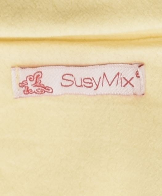 SUSY MIX Womens Short Sleeve Pullover Shirt UK 12 Medium Yellow Vintage | Vintage | Thrift | Second-Hand | Used Clothing | Messina Hembry 