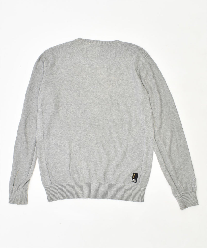 JACK & JONES Mens Crew Neck Jumper Sweater Medium Grey Cotton | Vintage | Thrift | Second-Hand | Used Clothing | Messina Hembry 