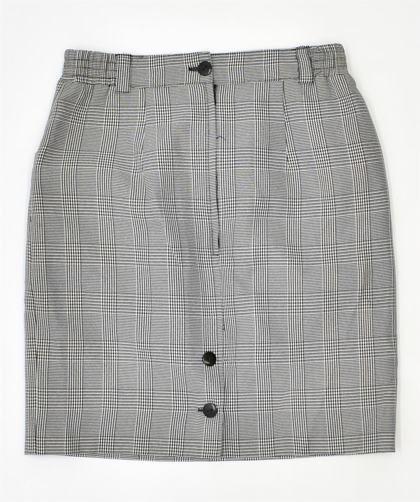 VINTAGE Womens Pencil Skirt EU 40 Medium W28 Grey Check Polyester | Vintage | Thrift | Second-Hand | Used Clothing | Messina Hembry 