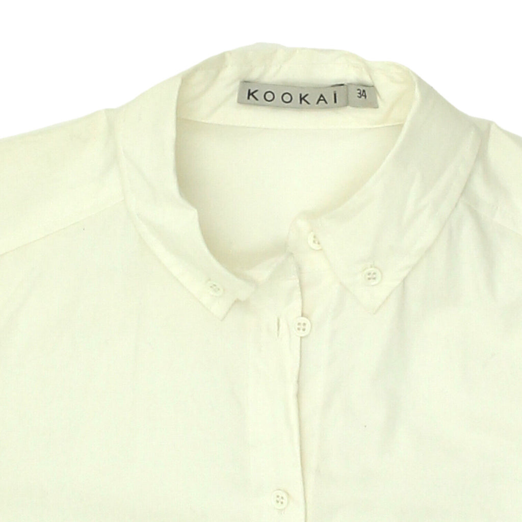 Kookai Womens White Stretchy Slim Fit Formal Shirt | Vintage High End Designer | Vintage Messina Hembry | Thrift | Second-Hand Messina Hembry | Used Clothing | Messina Hembry 