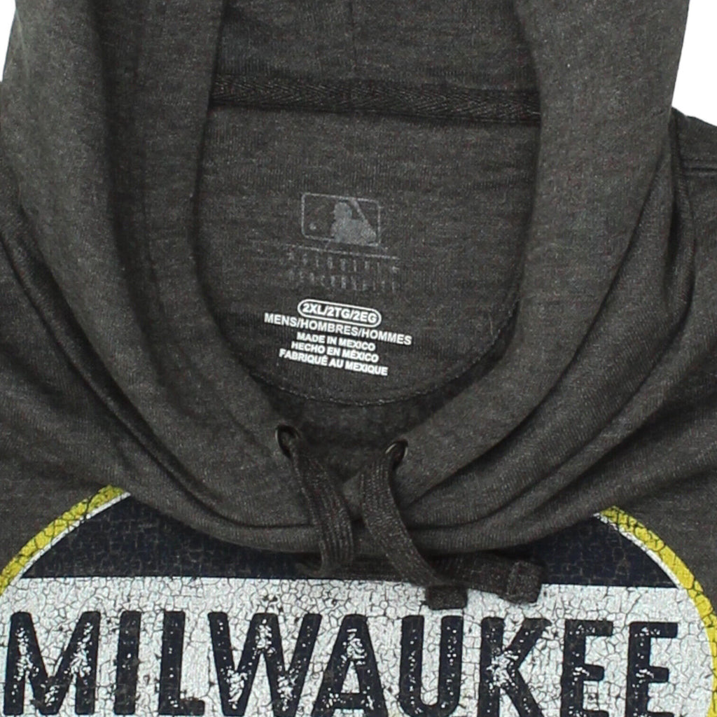 Milwaukee Brewers Mens Dark Grey Hoodie | Retro Sportswear MLB Baseball Hoody | Vintage Messina Hembry | Thrift | Second-Hand Messina Hembry | Used Clothing | Messina Hembry 