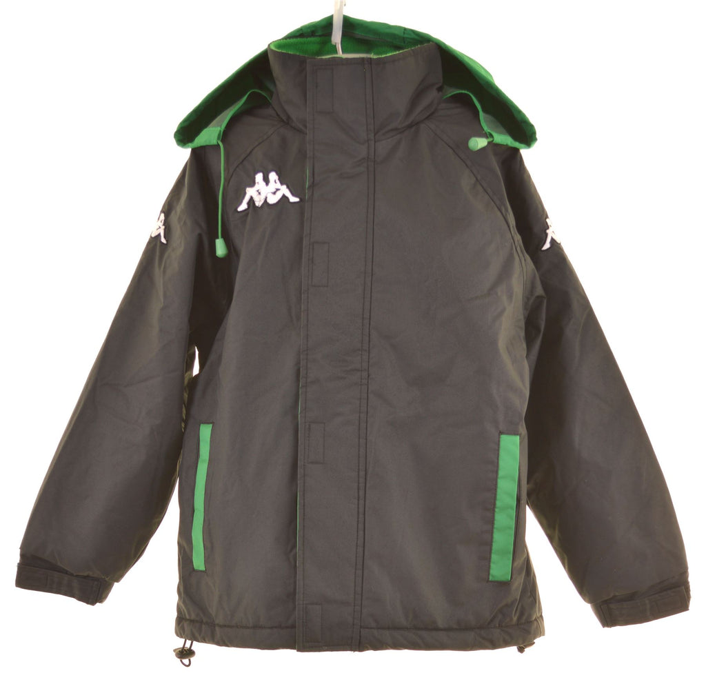 KAPPA Boys Windbreaker Jacket 7-8 Years Black Polyester - Second Hand & Vintage Designer Clothing - Messina Hembry