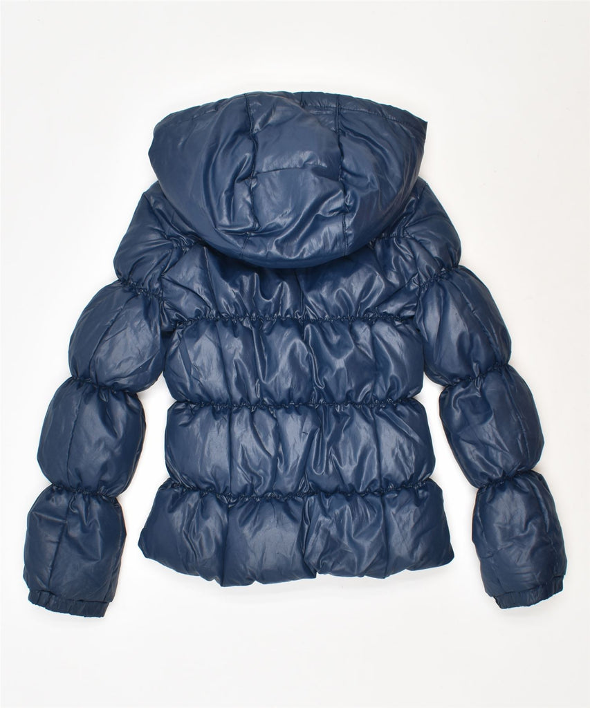 BENETTON Girls Hooded Padded Jacket 4-5 Years Navy Blue | Vintage | Thrift | Second-Hand | Used Clothing | Messina Hembry 