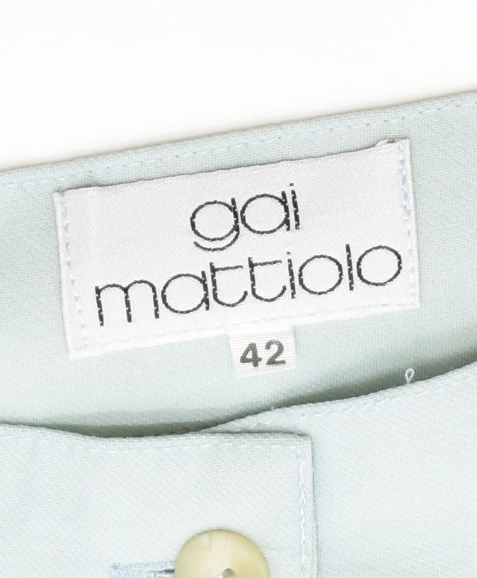 GAI MATTIOLO Womens Slim Casual Trousers IT 42 Medium W26 L29 Turquoise | Vintage | Thrift | Second-Hand | Used Clothing | Messina Hembry 