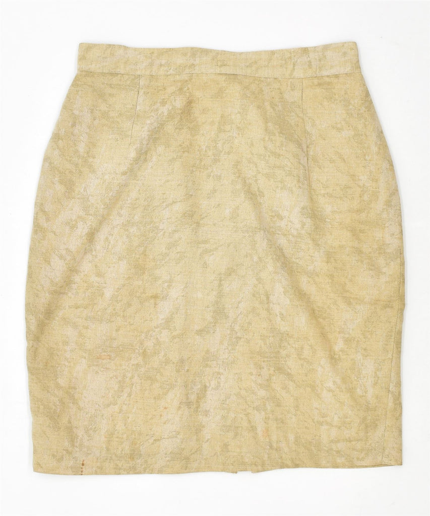 VINTAGE Womens Mini Skirt W26 Small Beige Linen | Vintage | Thrift | Second-Hand | Used Clothing | Messina Hembry 