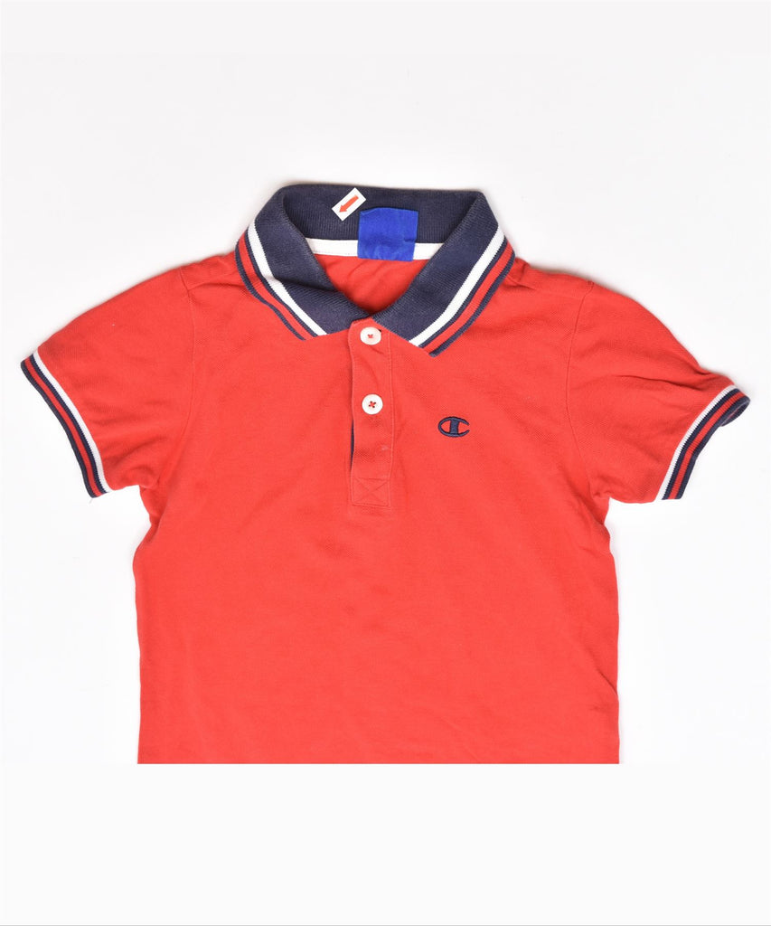 CHAMPION Boys Polo Shirt 3-4 Years 2XS Red Cotton | Vintage | Thrift | Second-Hand | Used Clothing | Messina Hembry 