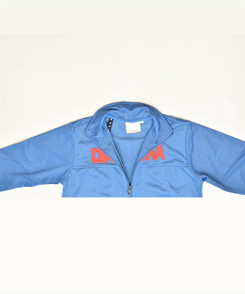 DIADORA Boys Graphic Tracksuit Top Jacket 9-10 Years Medium Blue Sports | Vintage | Thrift | Second-Hand | Used Clothing | Messina Hembry 