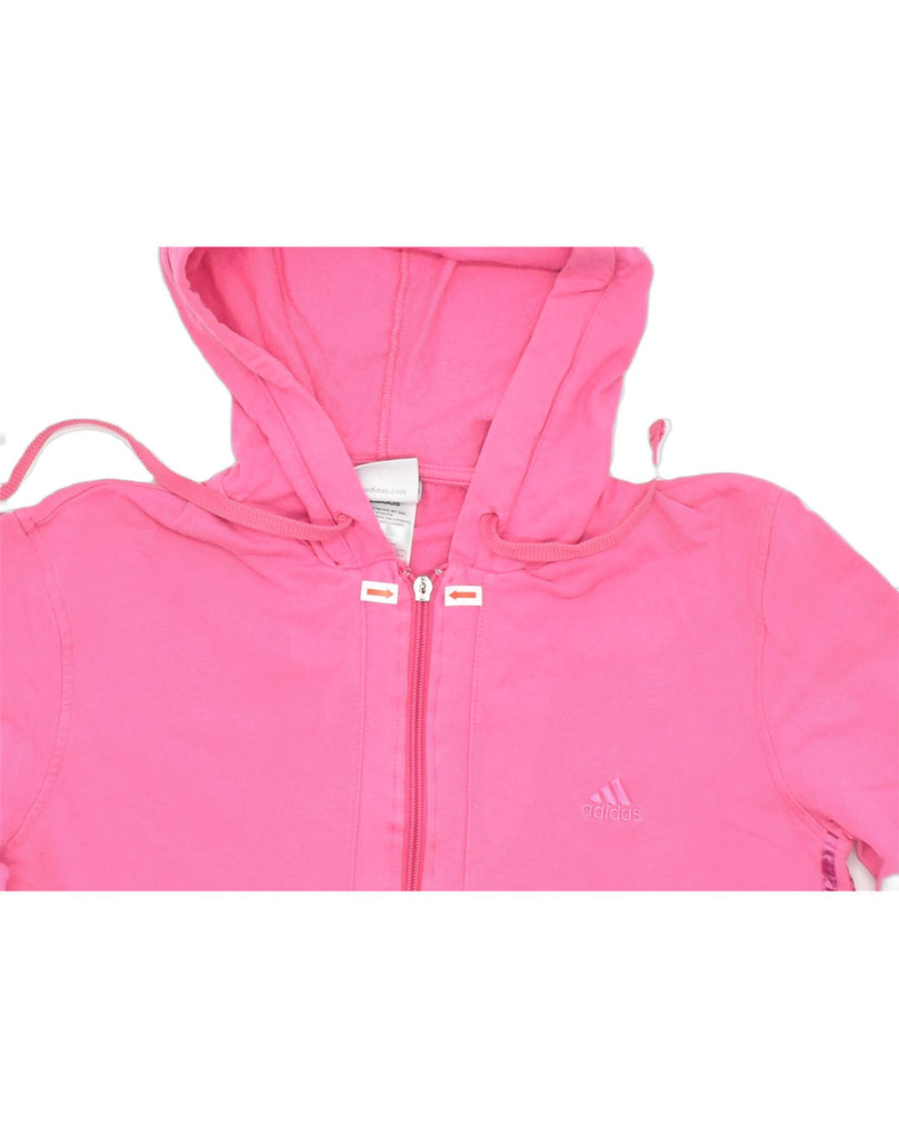 ADIDAS Womens Zip Hoodie Sweater EU 38/40 Medium Pink Cotton | Vintage | Thrift | Second-Hand | Used Clothing | Messina Hembry 