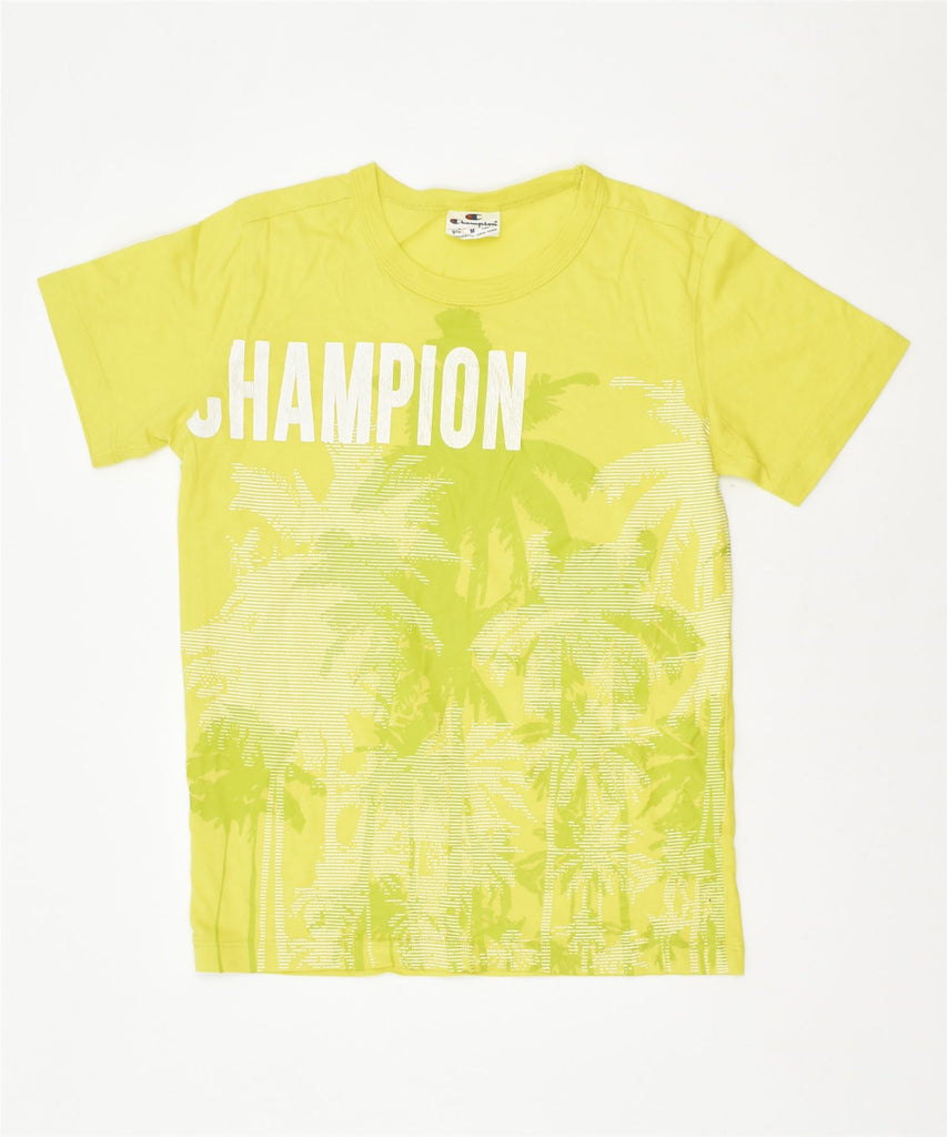 CHAMPION Boys Graphic T-Shirt Top 9-10 Years Medium Yellow Cotton | Vintage | Thrift | Second-Hand | Used Clothing | Messina Hembry 