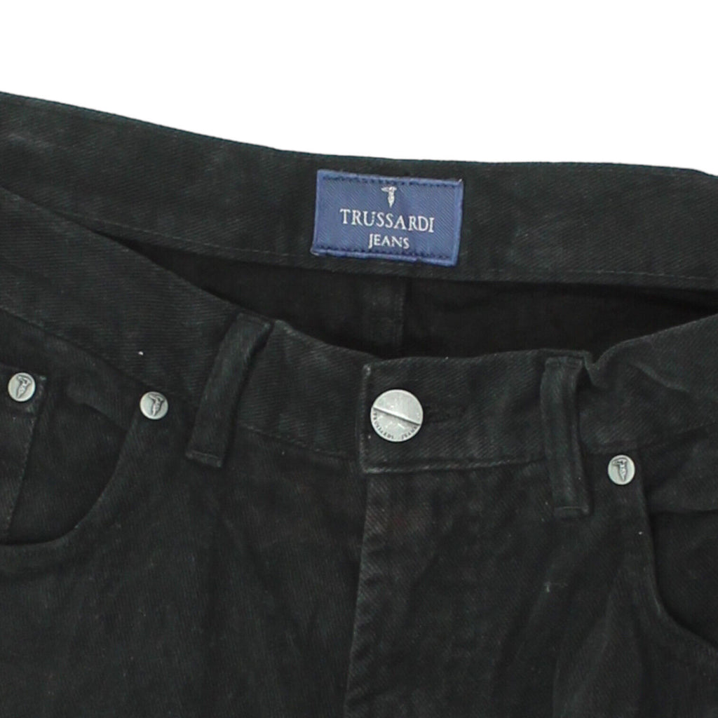 Trussardi Black Straight Leg Jeans | Vintage High End Luxury Designer Denim VTG | Vintage Messina Hembry | Thrift | Second-Hand Messina Hembry | Used Clothing | Messina Hembry 