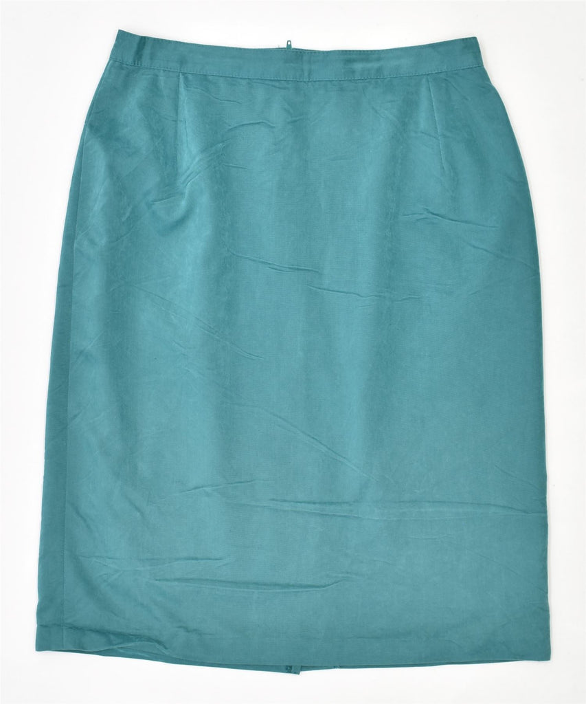 VINTAGE Womens Pencil Skirt W29 Medium Turquoise Cupro | Vintage | Thrift | Second-Hand | Used Clothing | Messina Hembry 