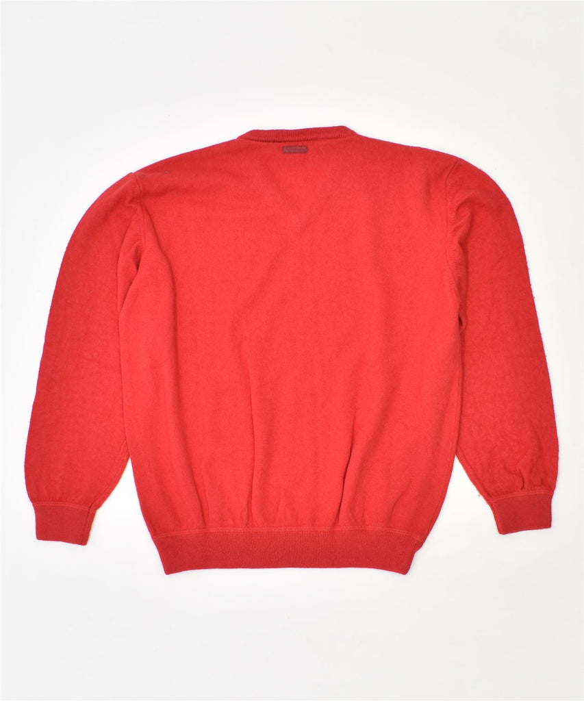 MARLBORO CLASSICS Womens V-Neck Jumper Sweater UK 20 2XL Red Wool | Vintage | Thrift | Second-Hand | Used Clothing | Messina Hembry 