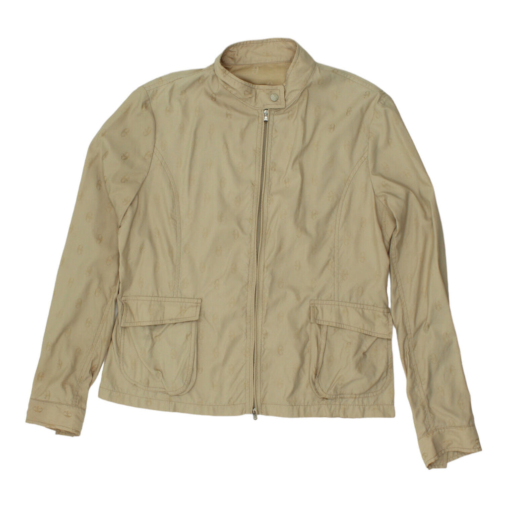 Conte Of Florence Mens Beige Lightweight Nylon Jacket | Vintage Designer VTG | Vintage Messina Hembry | Thrift | Second-Hand Messina Hembry | Used Clothing | Messina Hembry 