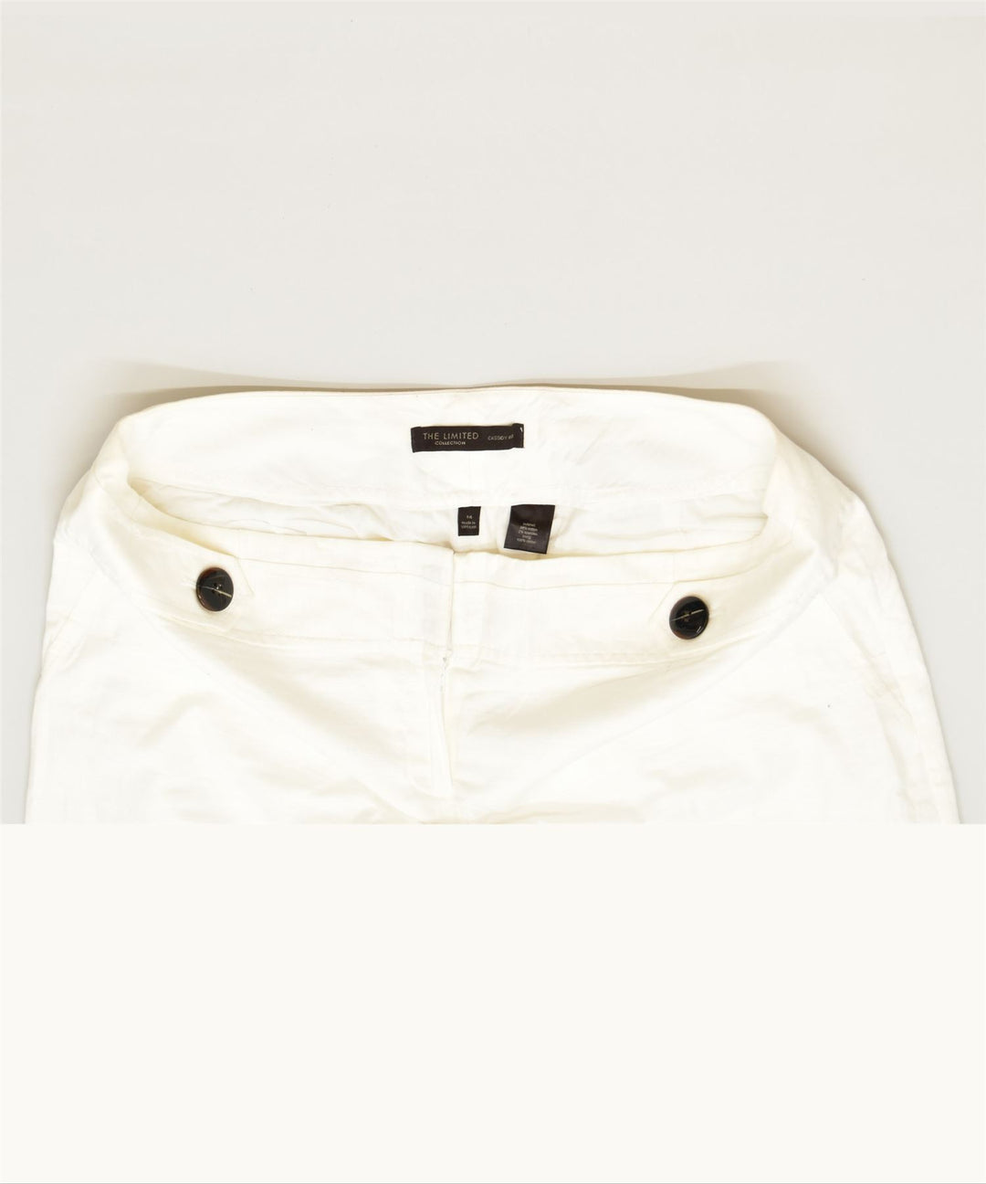 THE LIMITED Womens Cassidy Fit Capri Trousers US 14 2XL W36 L20 White | Vintage | Thrift | Second-Hand | Used Clothing | Messina Hembry 