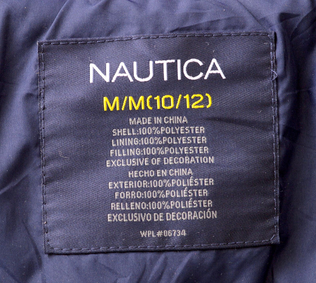 NAUTICA Boys Padded Jacket 10-11 Years Medium Red Polyester - Second Hand & Vintage Designer Clothing - Messina Hembry