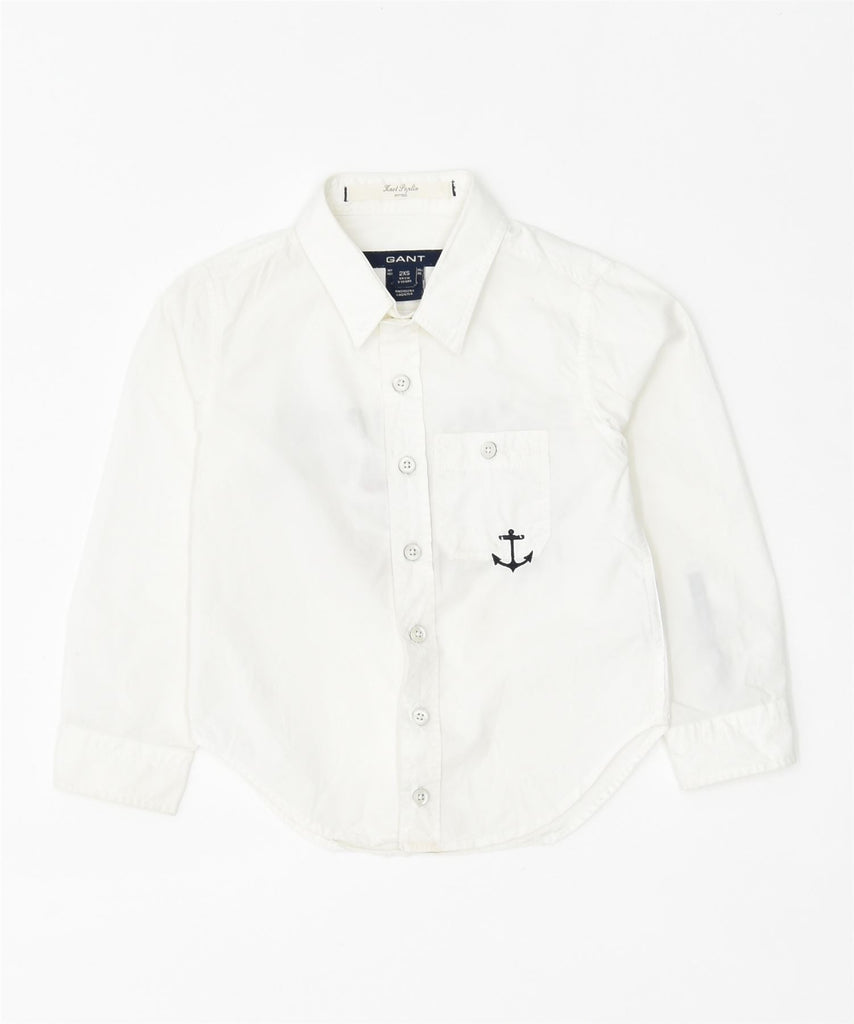 GANT Boys Knot Poplin Graphic Shirt 2-3 Years 2XS White Cotton | Vintage | Thrift | Second-Hand | Used Clothing | Messina Hembry 