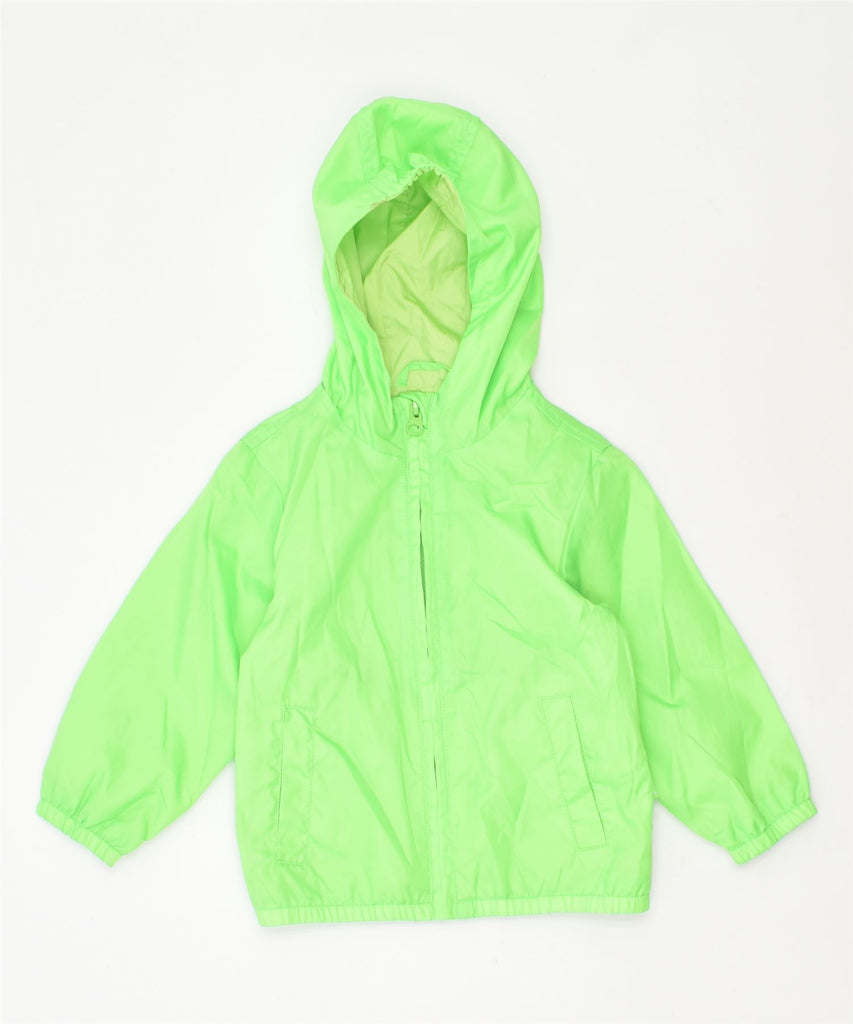 BENETTON Boys Hooded Rain Jacket 18-24 Months Green Polyester | Vintage | Thrift | Second-Hand | Used Clothing | Messina Hembry 