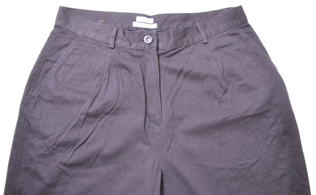 L.L.BEAN Womens Trousers US 14 XL W32 L26 Black Cotton Slim Fit - Second Hand & Vintage Designer Clothing - Messina Hembry