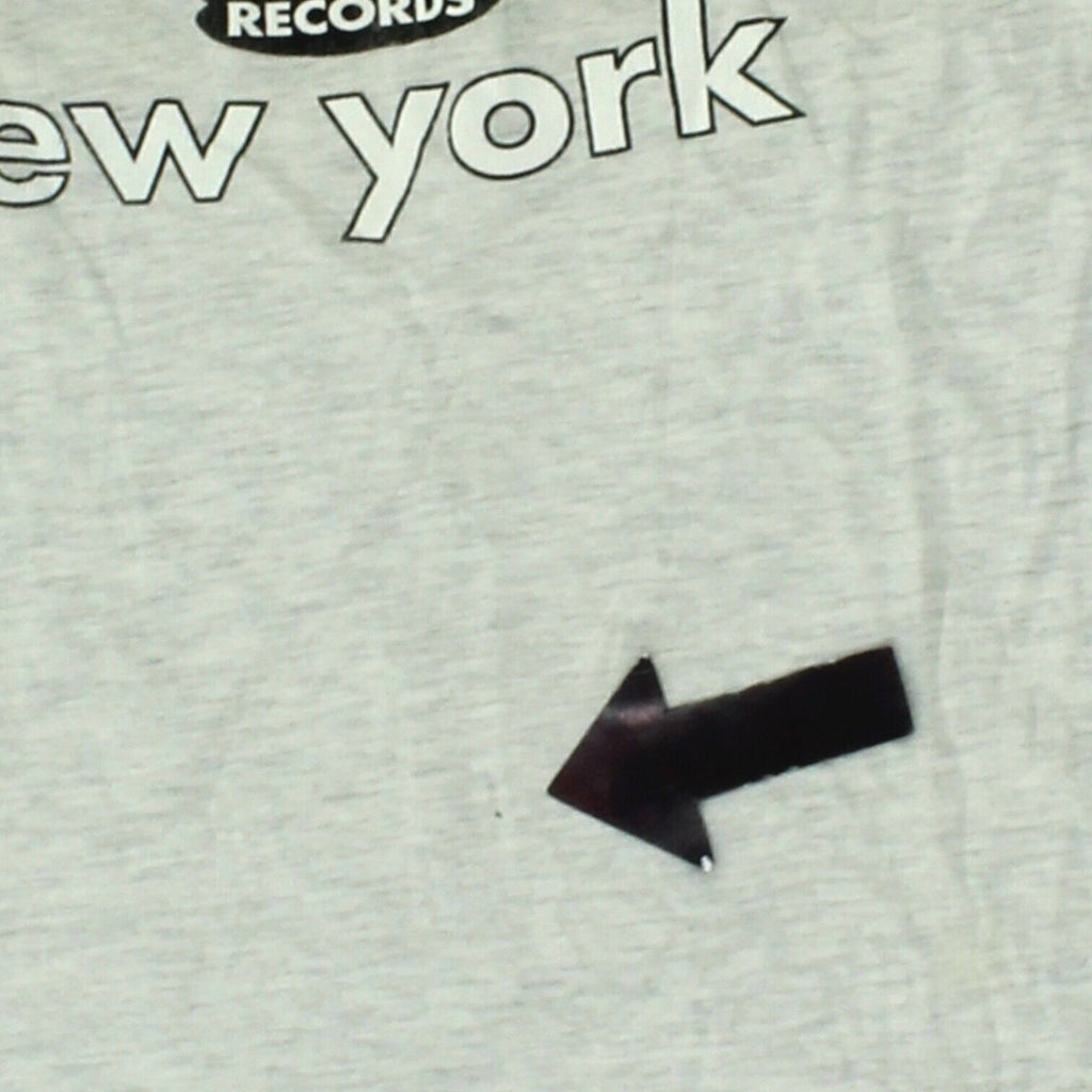 Nervous Records New York Mens Grey Tshirt | Vintage 90s Single Stitch VTG | Vintage Messina Hembry | Thrift | Second-Hand Messina Hembry | Used Clothing | Messina Hembry 