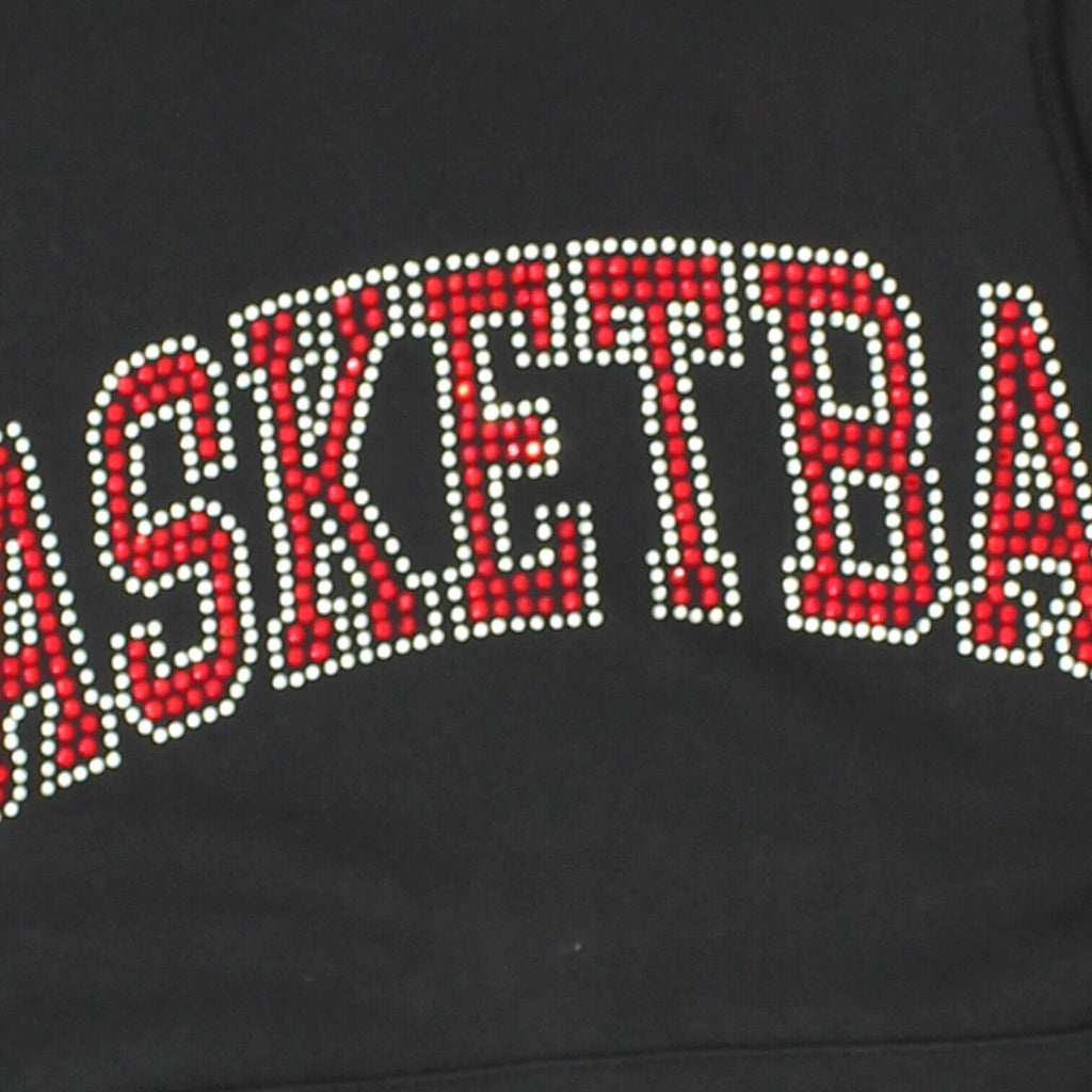 Basketball Skateboards Mens Black Diamante Hoodie | Retro Sportswear Hoody VTG | Vintage Messina Hembry | Thrift | Second-Hand Messina Hembry | Used Clothing | Messina Hembry 