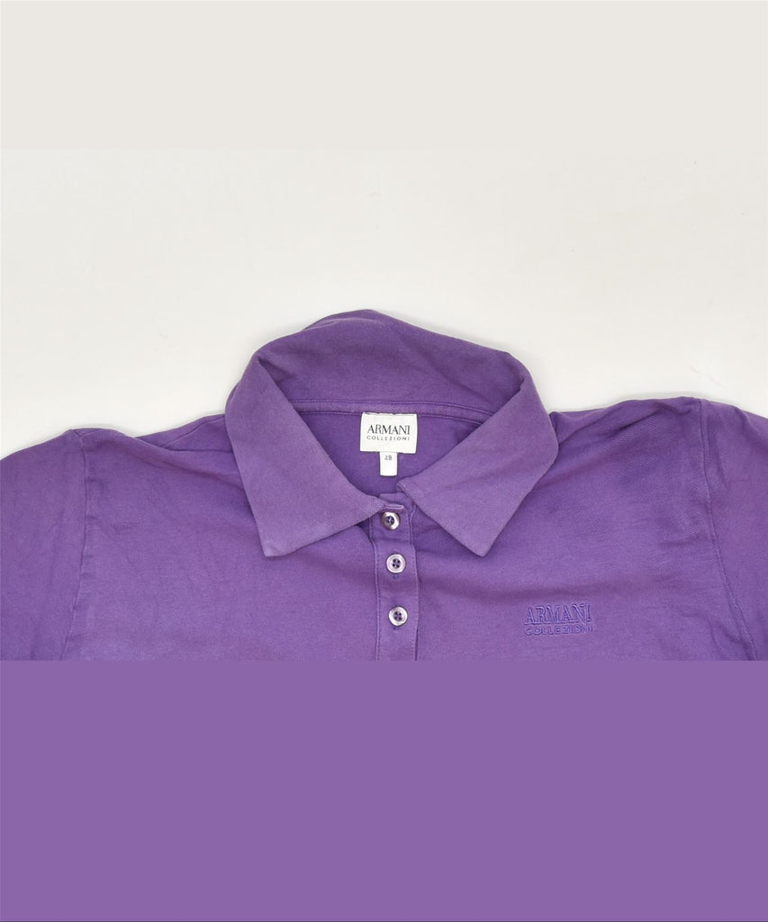 ARMANI Womens Polo Shirt IT 48 XL Purple Cotton Classic | Vintage | Thrift | Second-Hand | Used Clothing | Messina Hembry 