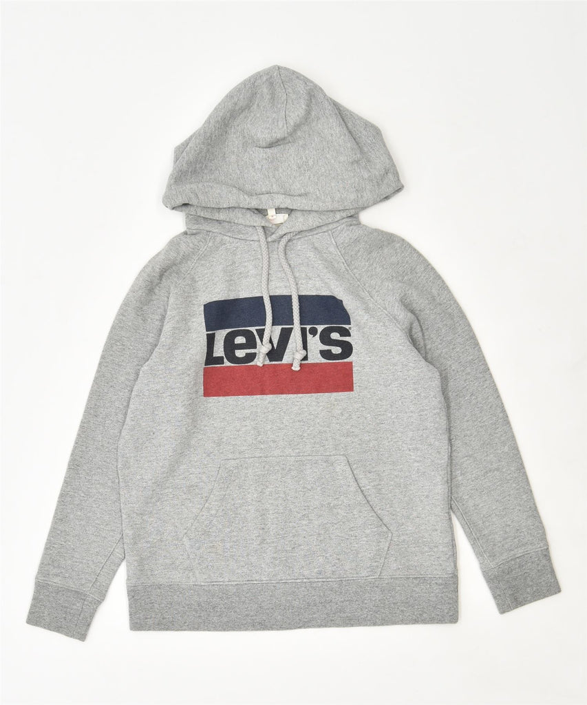 LEVI'S Mens Graphic Hoodie Jumper XS Grey Cotton | Vintage | Thrift | Second-Hand | Used Clothing | Messina Hembry 