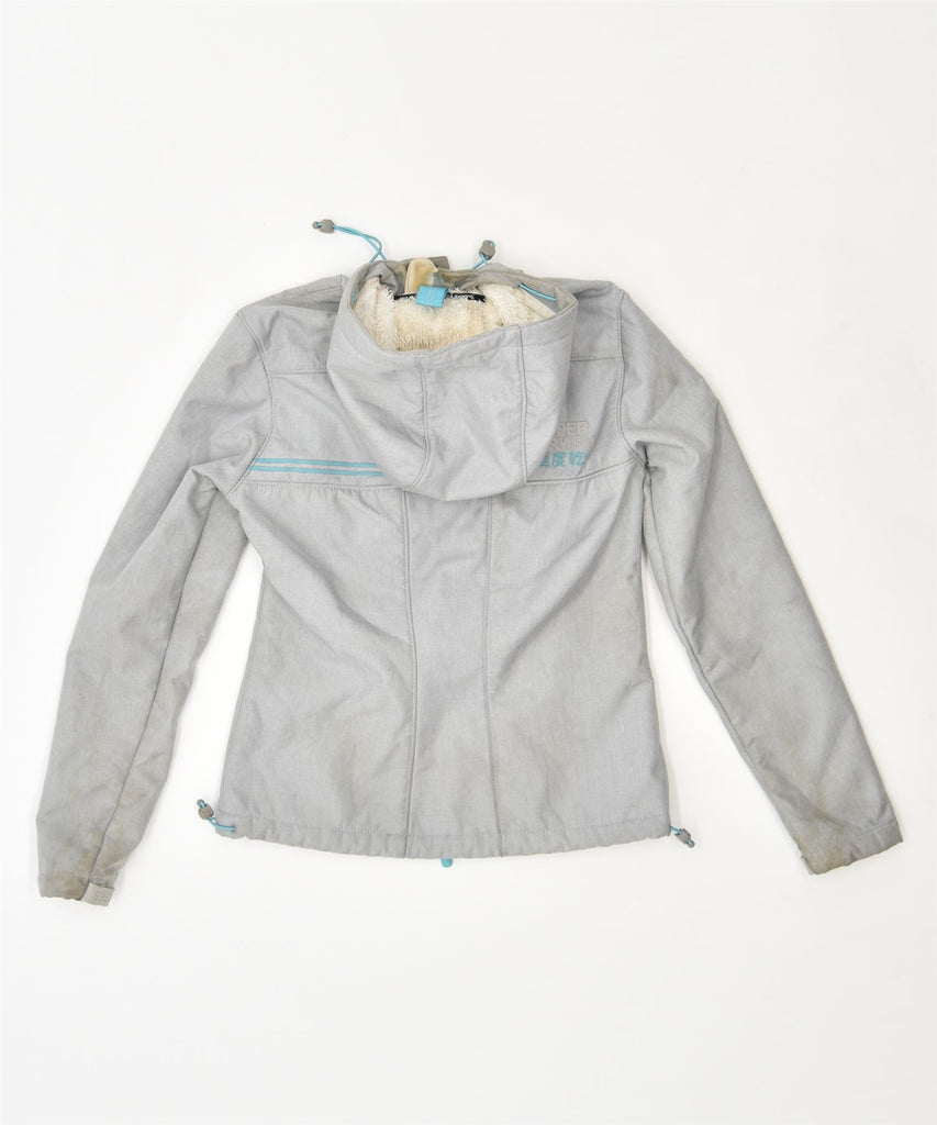 SUPERDRY Womens Windcheater Windbreaker Jacket UK 8 Small Grey Polyester | Vintage | Thrift | Second-Hand | Used Clothing | Messina Hembry 