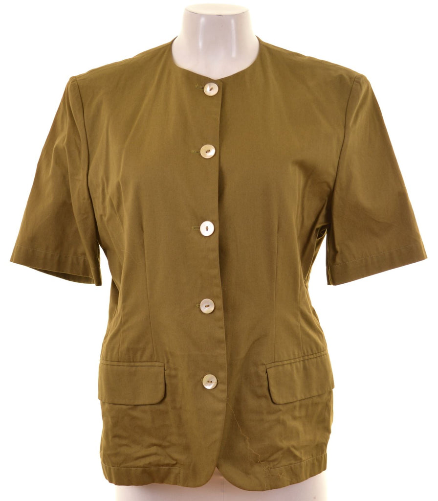 SEVENTY Womens Shirt Blouse Short Sleeve IT 46 XL Khaki Viscose Vintage - Second Hand & Vintage Designer Clothing - Messina Hembry