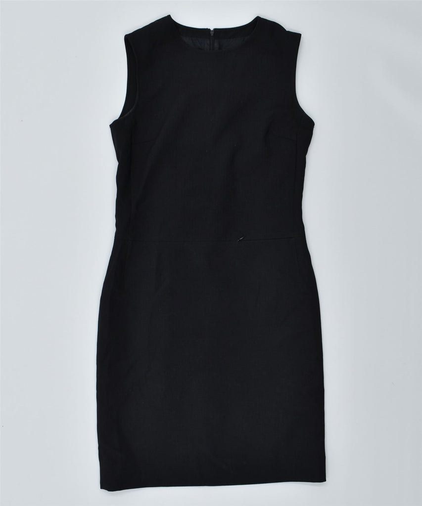 CARLA CARINI Womens Sleeveless Bodycon Dress UK 12 Medium Black Wool | Vintage | Thrift | Second-Hand | Used Clothing | Messina Hembry 