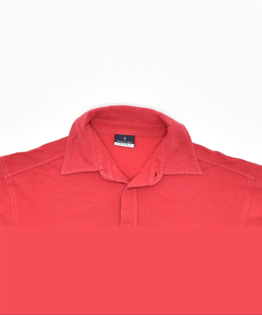 TRUSSARDI Mens Short Sleeve Shirt Medium Red Cotton Vintage | Vintage | Thrift | Second-Hand | Used Clothing | Messina Hembry 