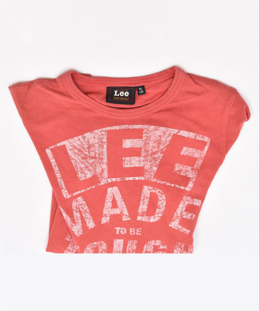 LEE Boys Graphic T-Shirt Top 7-8 Years Red Cotton | Vintage | Thrift | Second-Hand | Used Clothing | Messina Hembry 