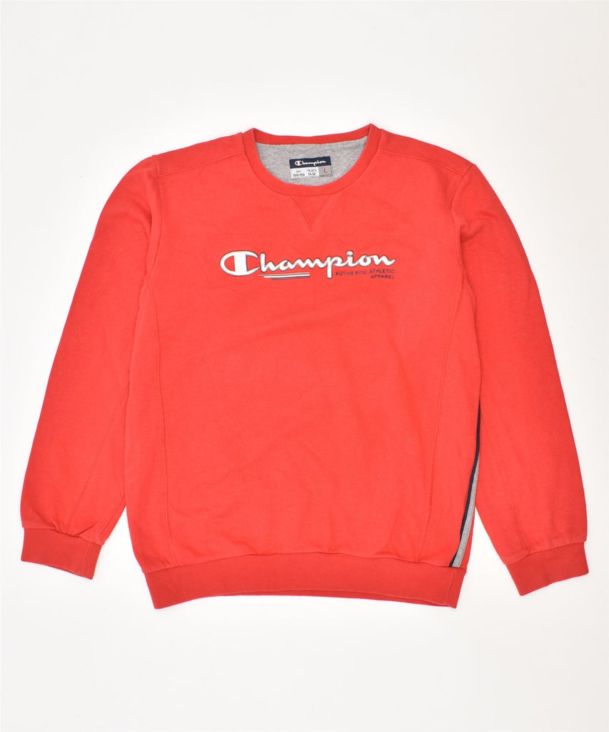 CHAMPION Girls Graphic Sweatshirt Jumper 11-12 Years Large Red Cotton | Vintage | Thrift | Second-Hand | Used Clothing | Messina Hembry 