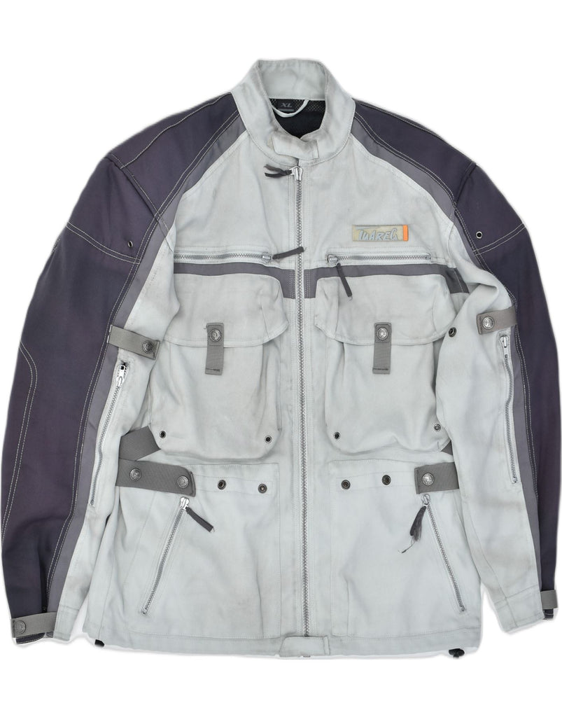 TUAREG Mens Biker 2 Piece Set XL Grey Colourblock Polyester | Vintage | Thrift | Second-Hand | Used Clothing | Messina Hembry 