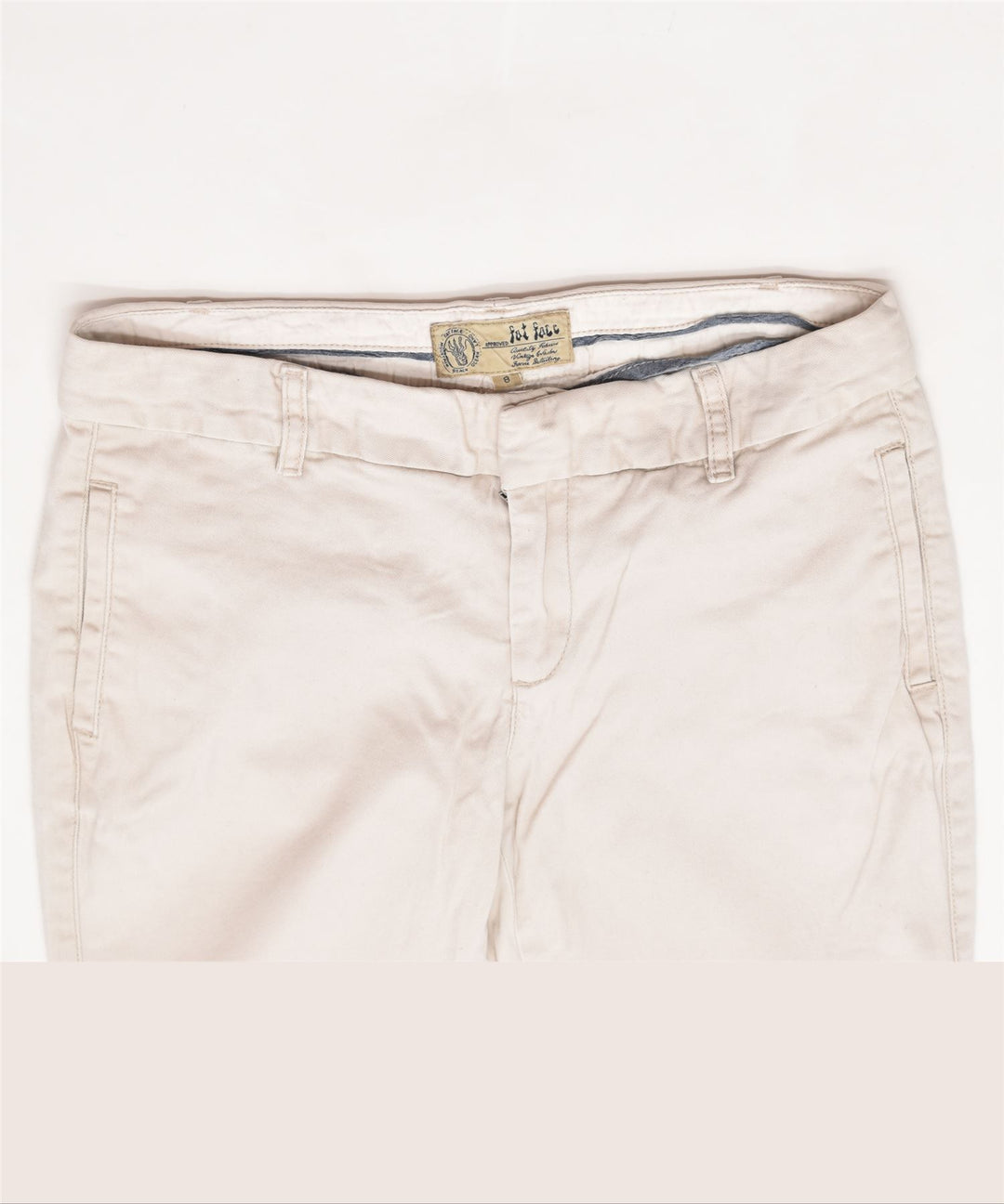 FAT FACE Womens Slim Casual Trousers US 8 Medium W29 L30 Beige Cotton | Vintage | Thrift | Second-Hand | Used Clothing | Messina Hembry 