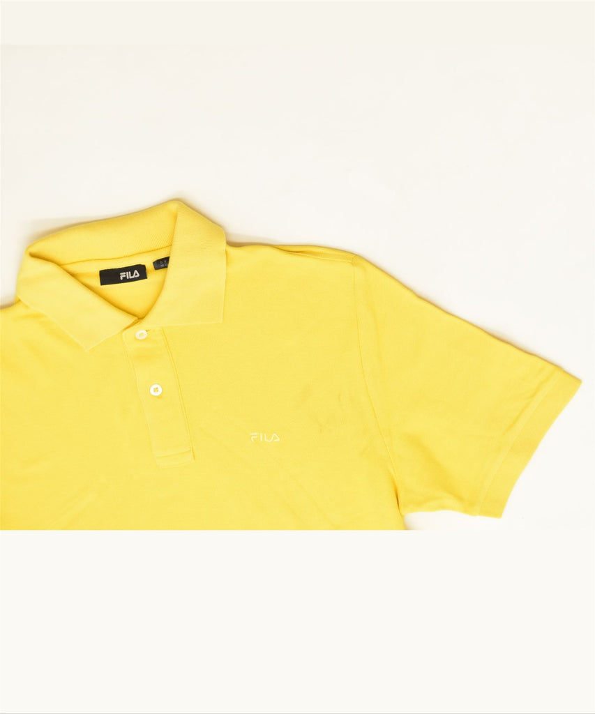 FILA Mens Polo Shirt IT 40 Small Yellow Cotton Classic | Vintage | Thrift | Second-Hand | Used Clothing | Messina Hembry 