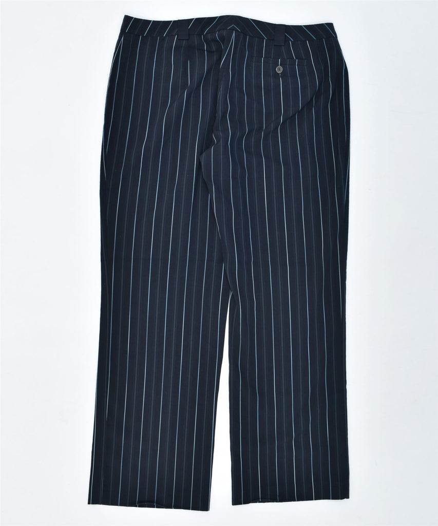 MARELLA Womens Straight Suit Trousers W34 L30 Navy Blue Pinstripe | Vintage | Thrift | Second-Hand | Used Clothing | Messina Hembry 