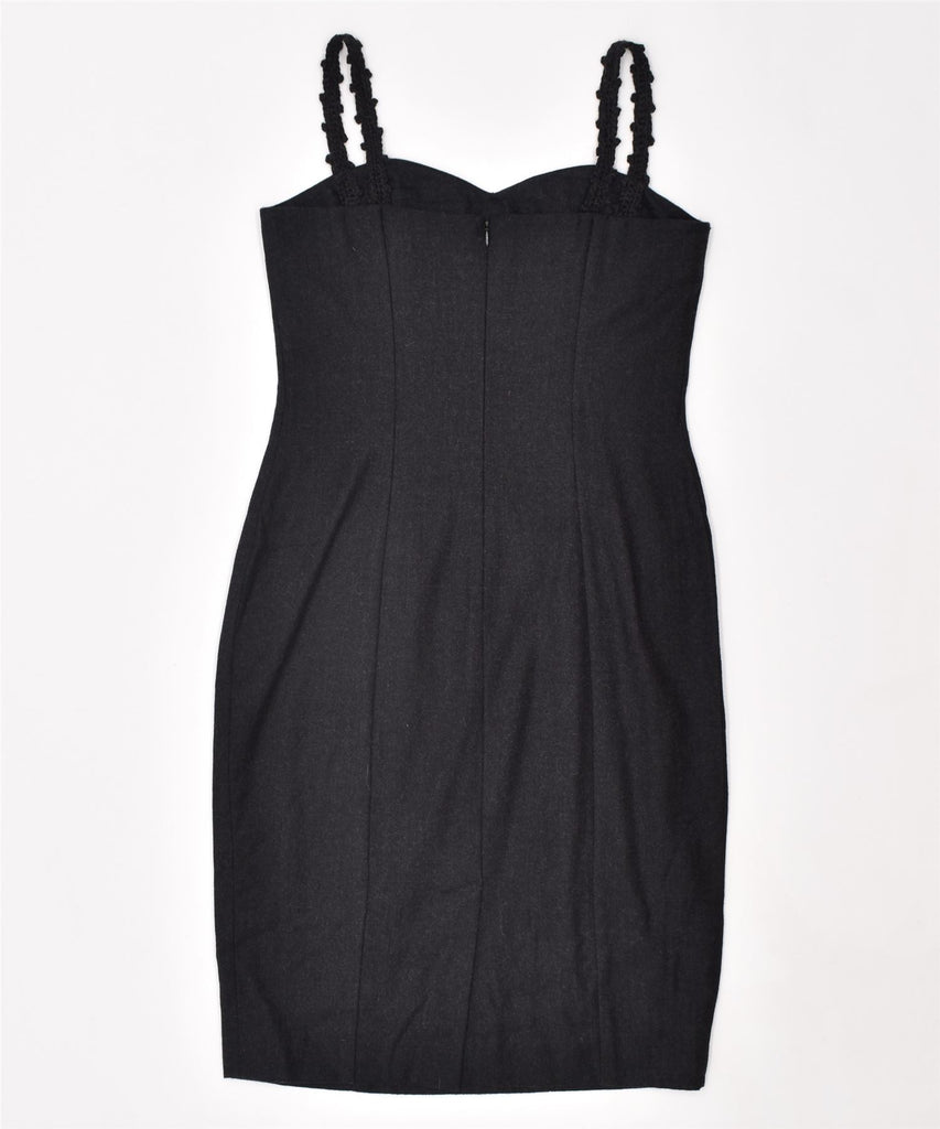 VINTAGE Womens Corset Dress IT 44 Medium Black Wool | Vintage | Thrift | Second-Hand | Used Clothing | Messina Hembry 