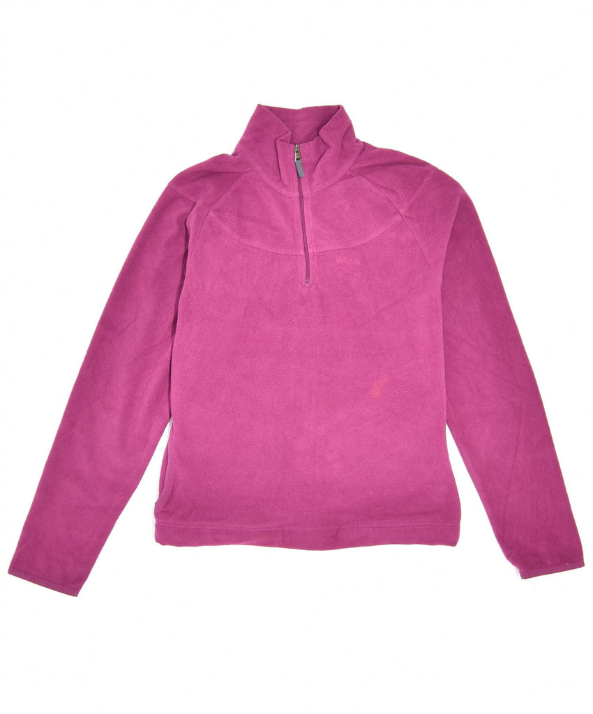 REEBOK Womens Zip Neck Fleece Jumper UK 8 Small Purple Polyester | Vintage | Thrift | Second-Hand | Used Clothing | Messina Hembry 