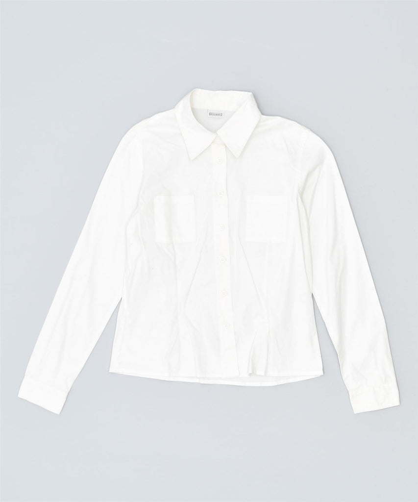 STEFANEL Girls Shirt 10-11 Years White Cotton Vintage | Vintage | Thrift | Second-Hand | Used Clothing | Messina Hembry 