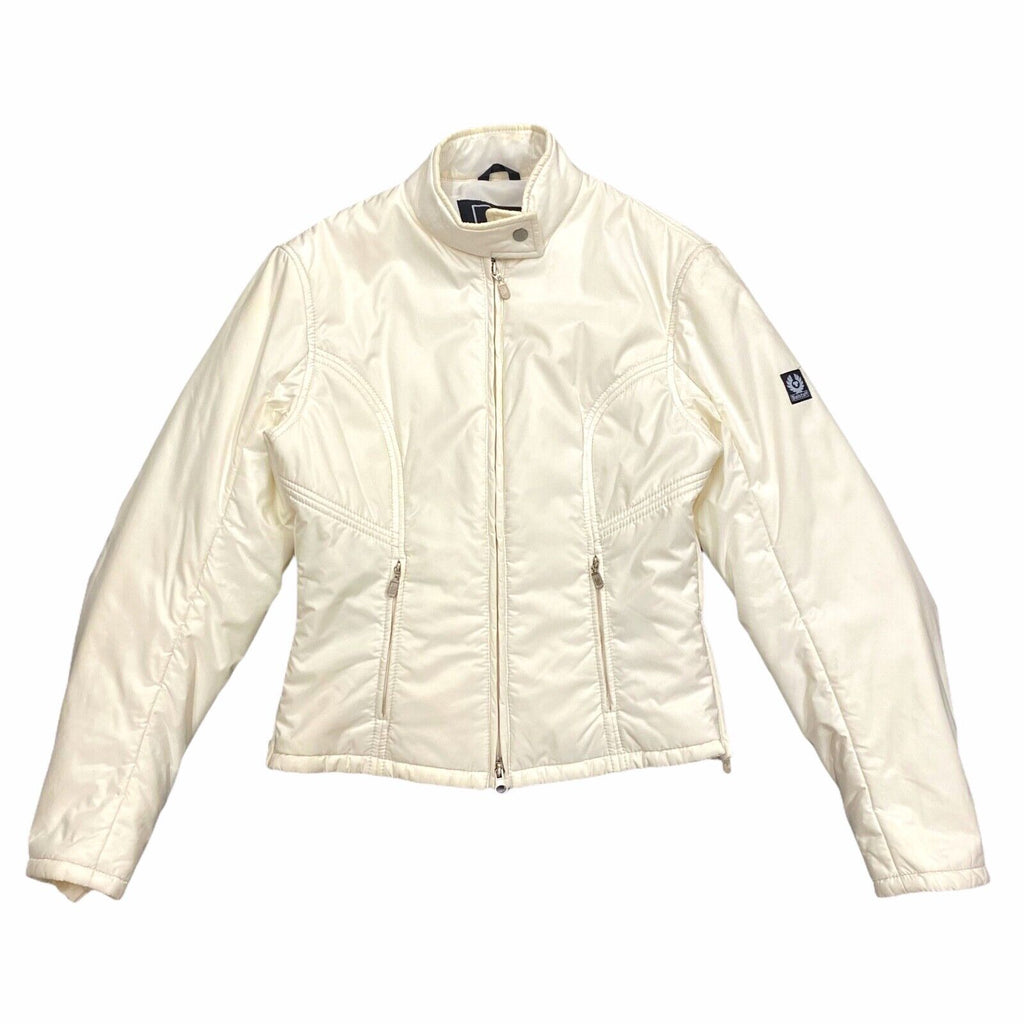 Belstaff Women's Quilted Bomber Style | Vintage High End Designer White IT44 VTG | Vintage Messina Hembry | Thrift | Second-Hand Messina Hembry | Used Clothing | Messina Hembry 