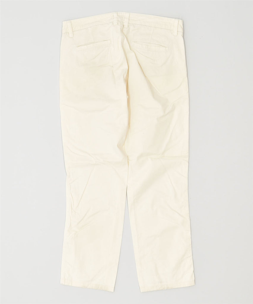 MASSIMO DUTTI Womens Straight Casual Trousers W30 L26 White Cotton | Vintage | Thrift | Second-Hand | Used Clothing | Messina Hembry 