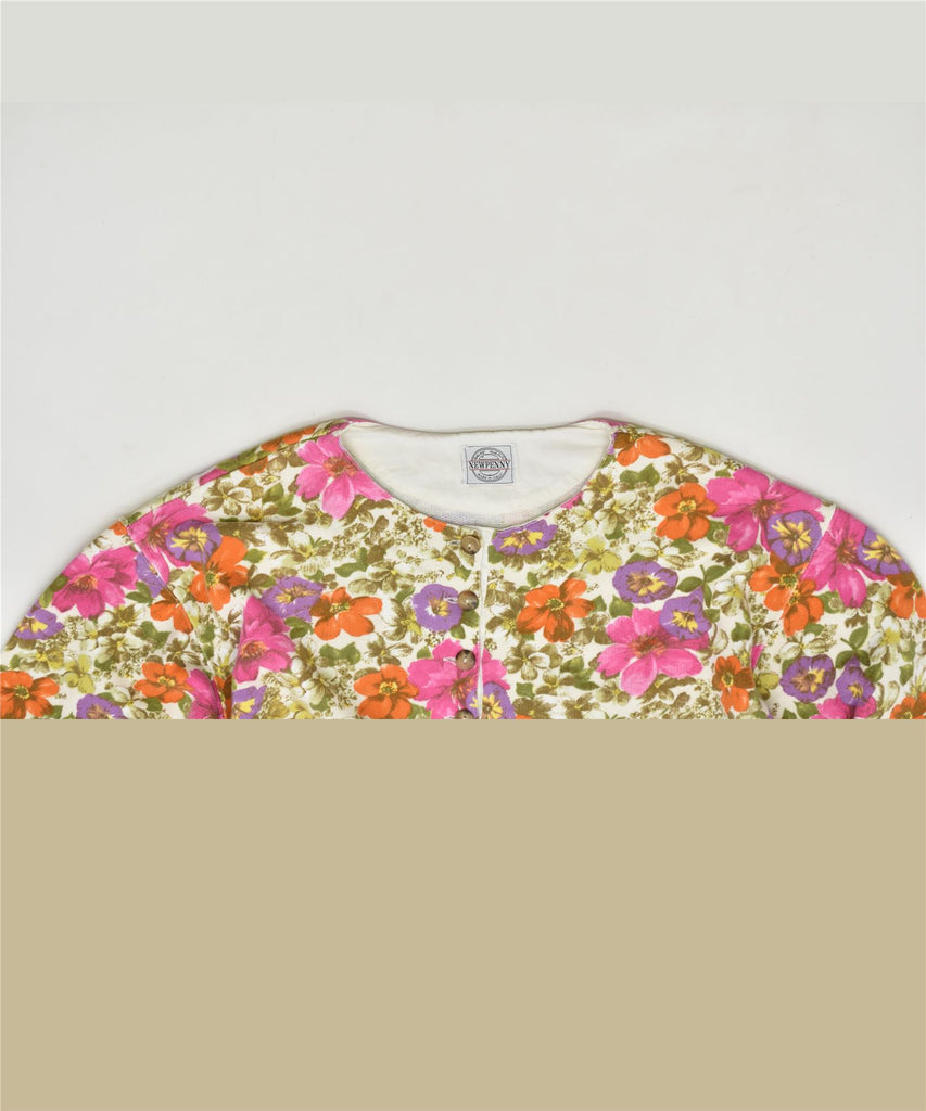 NEW PENNY Womens Oversized Top Long Sleeve UK 10 Small Multicoloured | Vintage | Thrift | Second-Hand | Used Clothing | Messina Hembry 